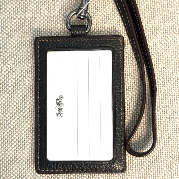 Coach X Keith Haring LEATHER SKATEBOARD LANYARD ID HOLDER CASE BLACK NO TAG - Picture 2 of 6